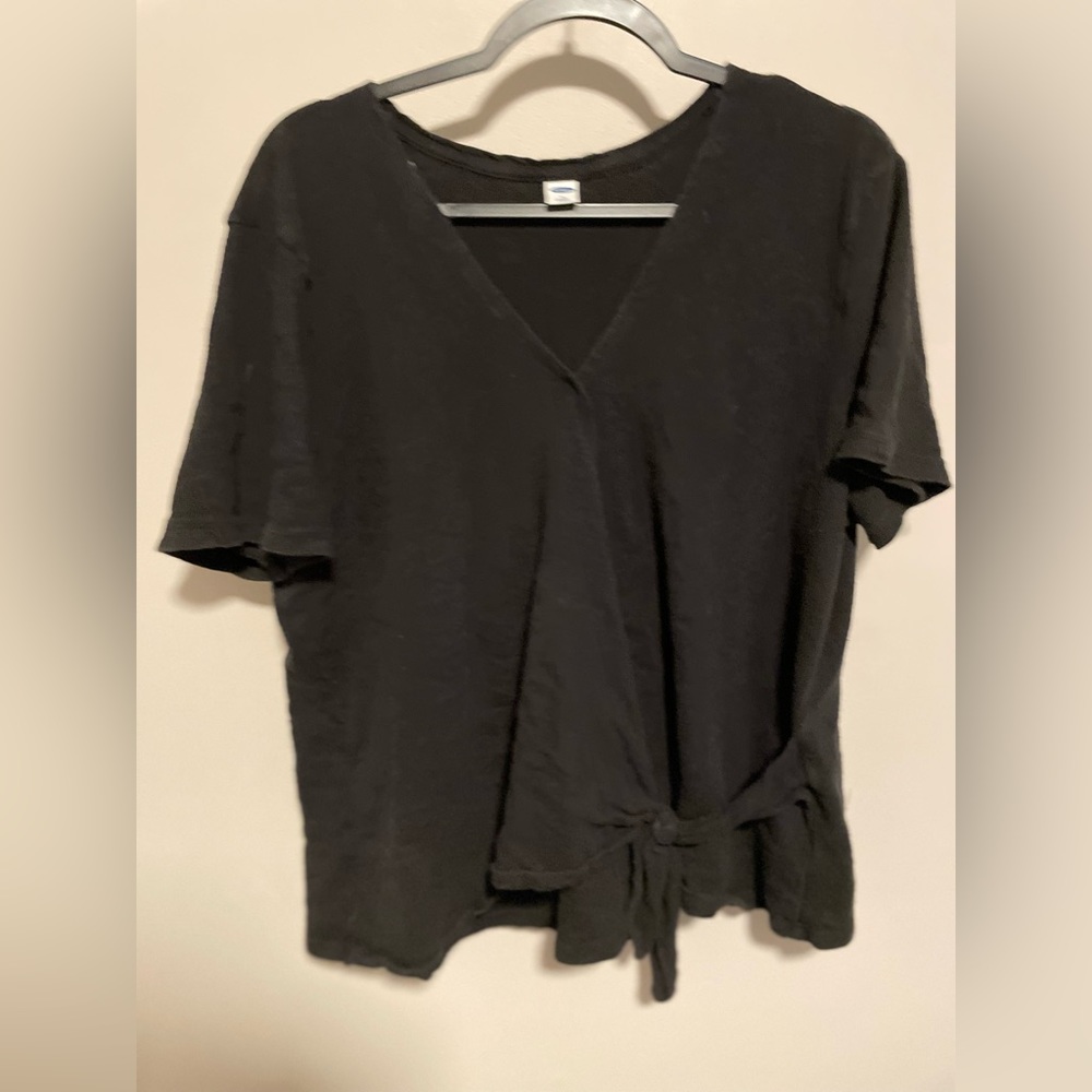 Black tied up blouse